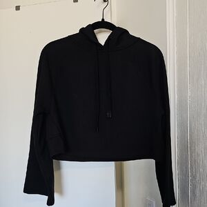 Athleta Cropped Bell Sleeved Hoodie Black XXS